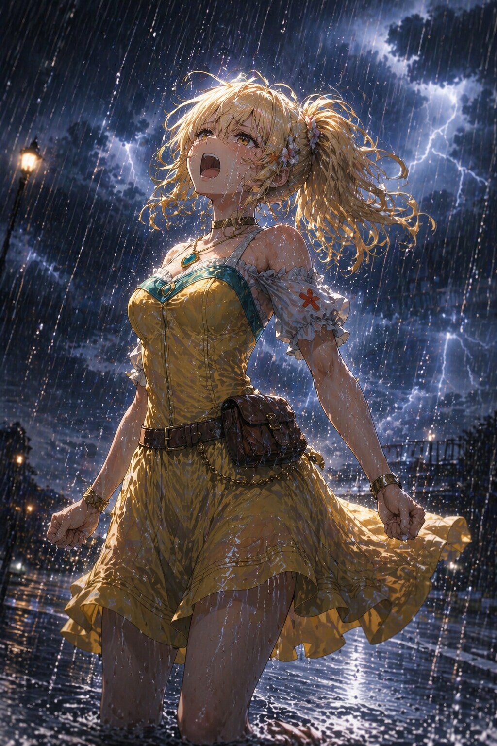 雷雨の中で、私は折れない