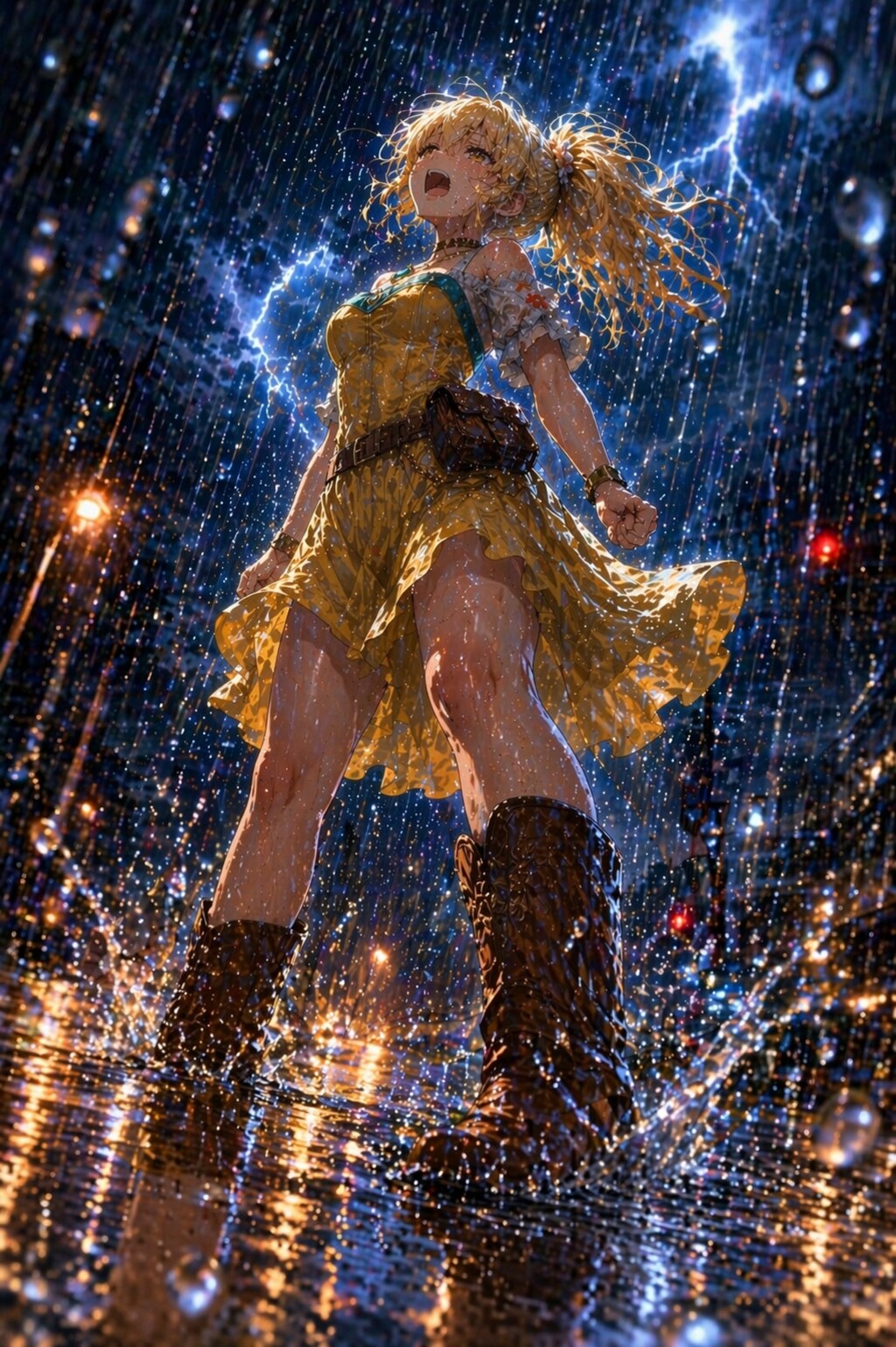 雷雨の中で、私は折れない