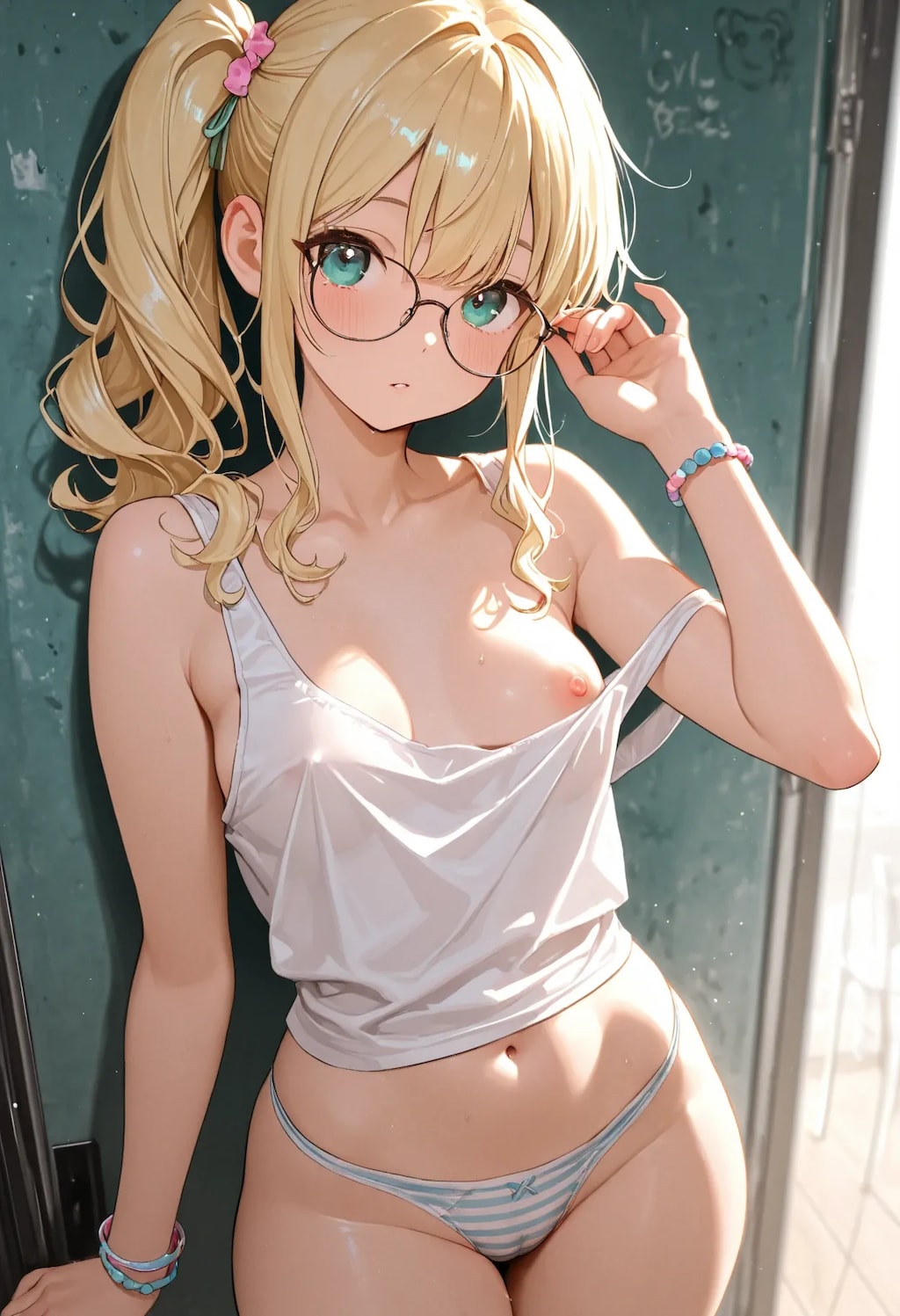 金髪眼鏡の女の子