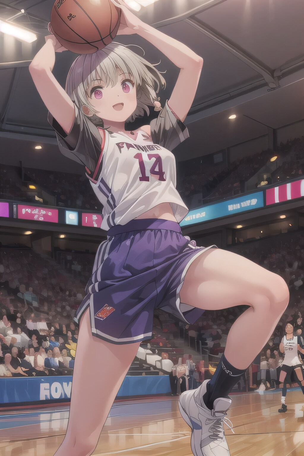 紫髪ボブでユニフォームの少女 | の人気AIイラスト・グラビア