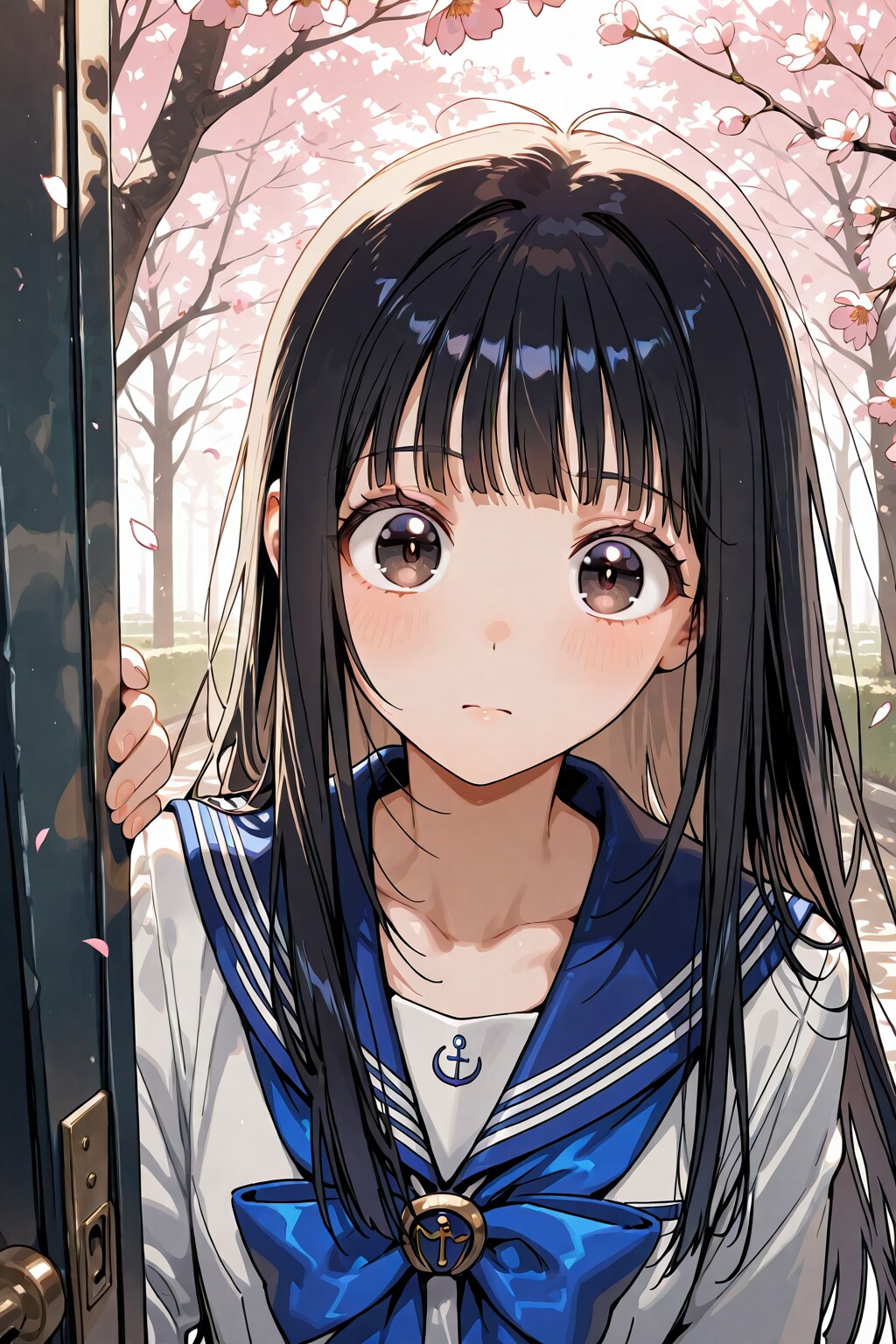 桜とセーラー服