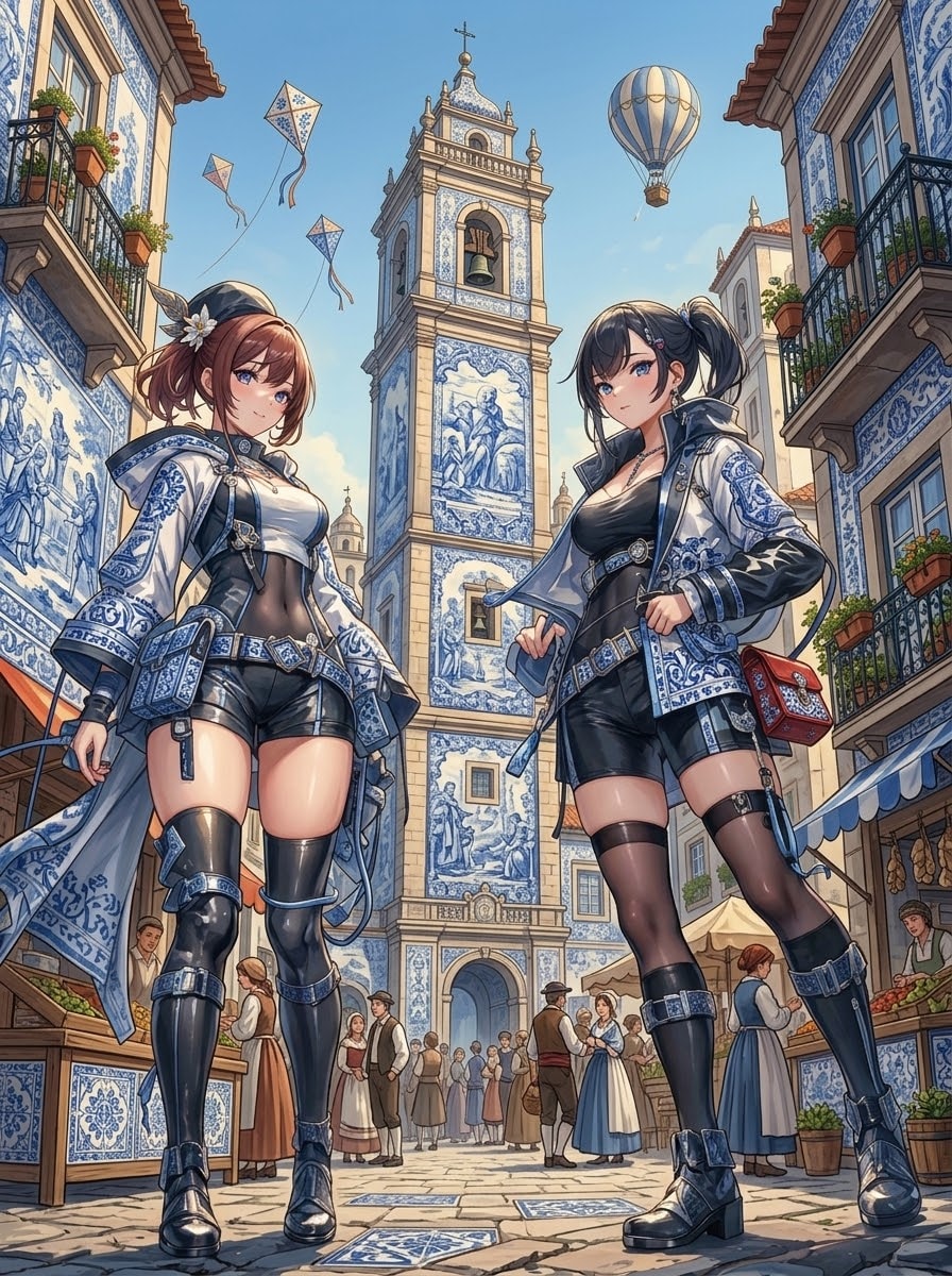 Azulejo風の町 | の人気AIイラスト・グラビア