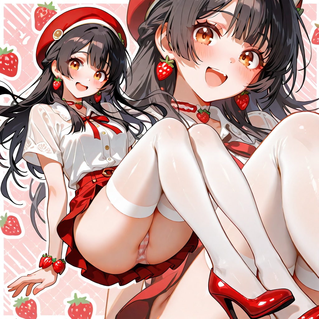 赤色コーデ