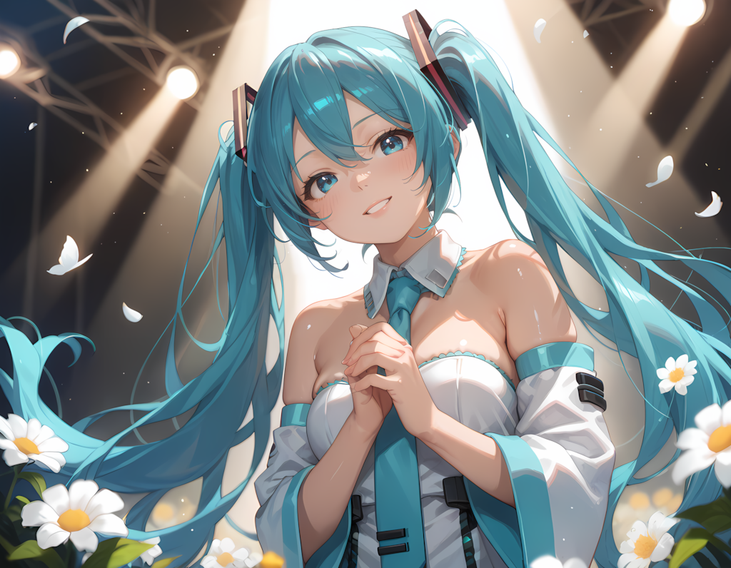 電子の妖精だけど生花も似合うミクさん♬