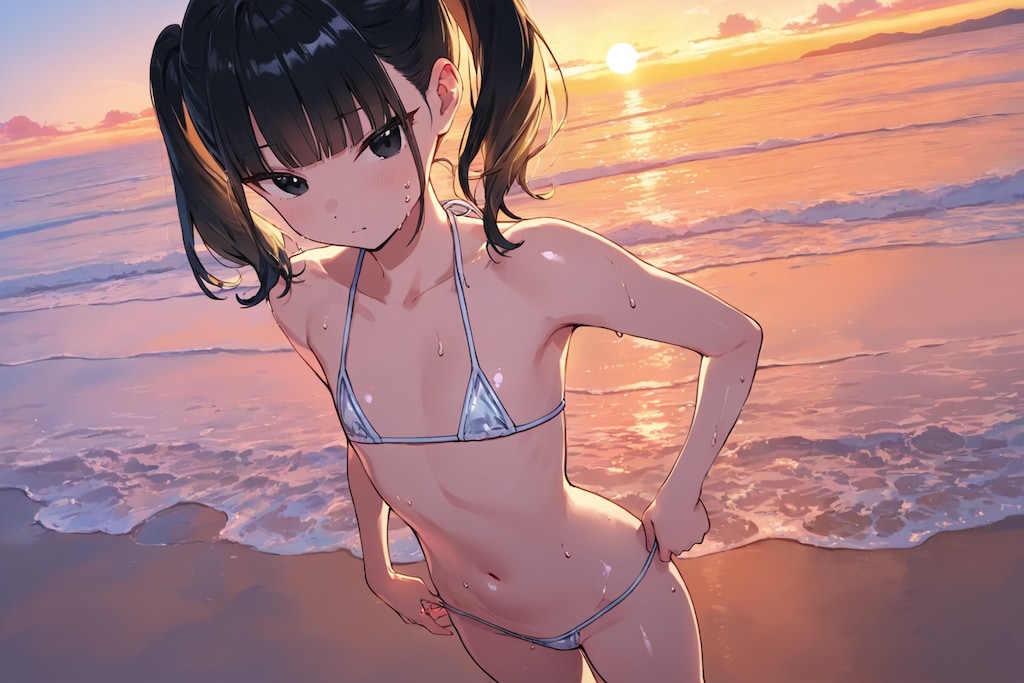 夕暮れと少女