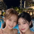 ナイトプールの2ショット 8枚目