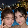 ナイトプールの2ショット 9枚目