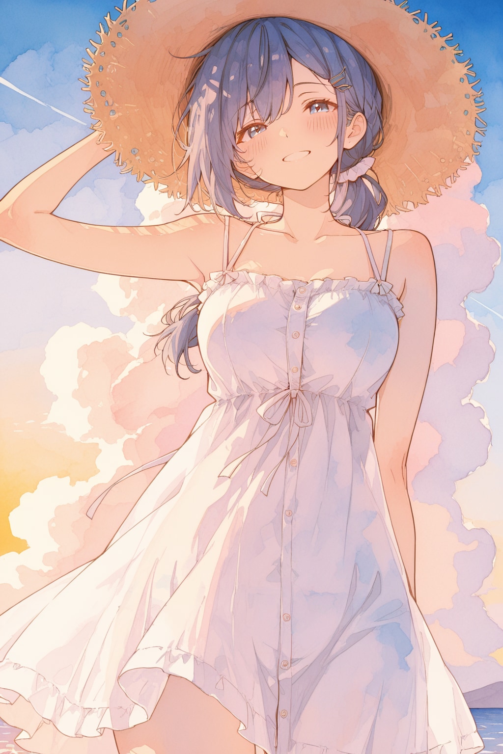麦わら帽子。