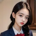 三つ編みをした制服少女 3枚目