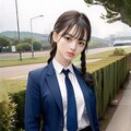 三つ編みをした制服少女 7枚目