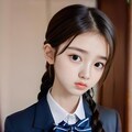 三つ編みをした制服少女 2枚目