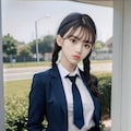 三つ編みをした制服少女 8枚目
