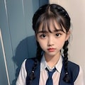 三つ編みをした制服少女 5枚目