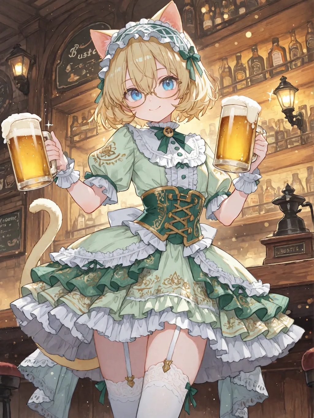 ビールとピザ