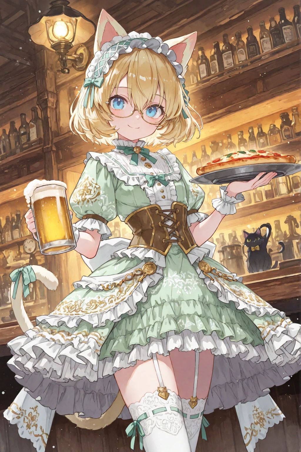 ビールとピザ