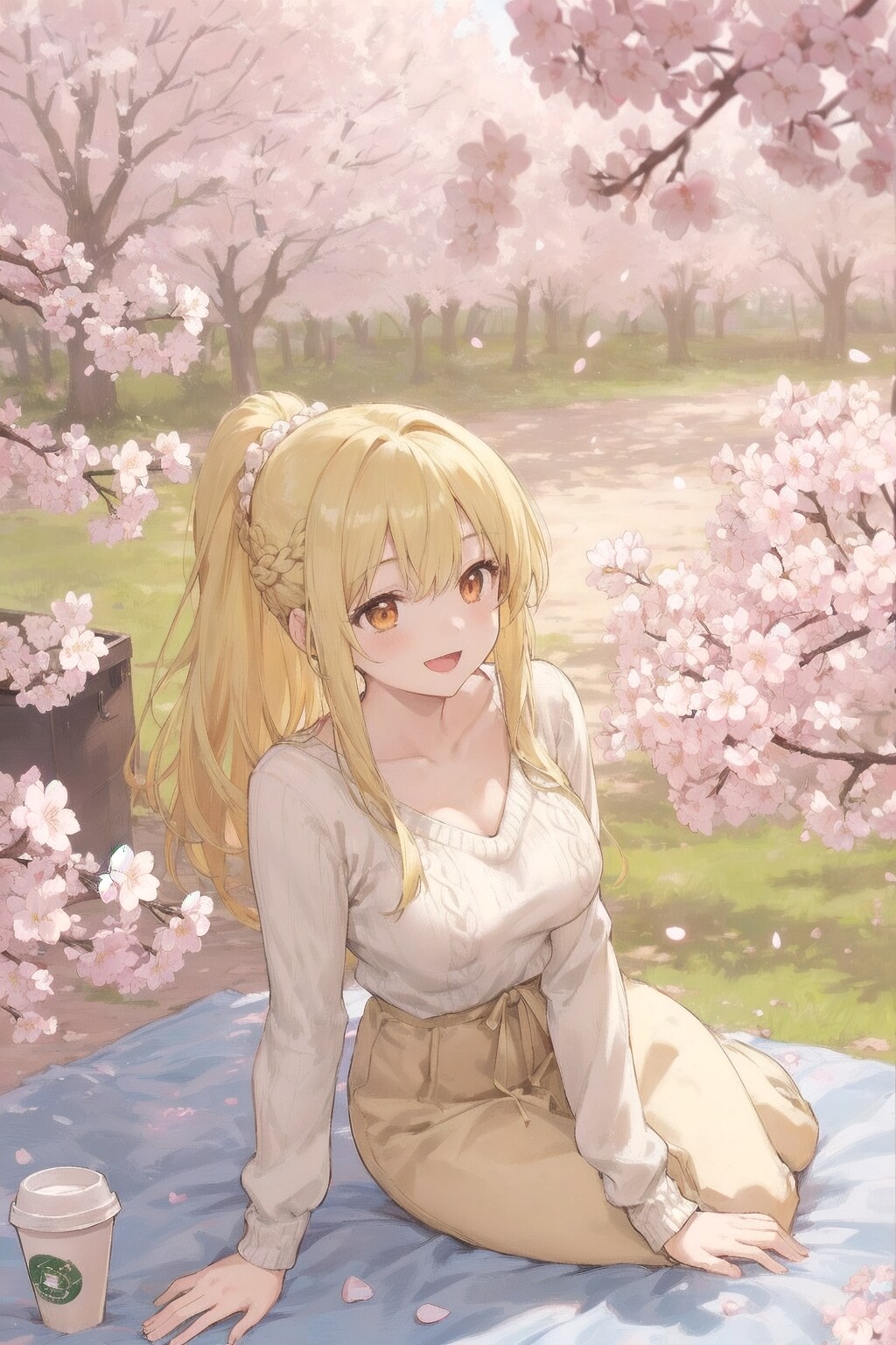 お花見を満喫しているうちのお嬢さま