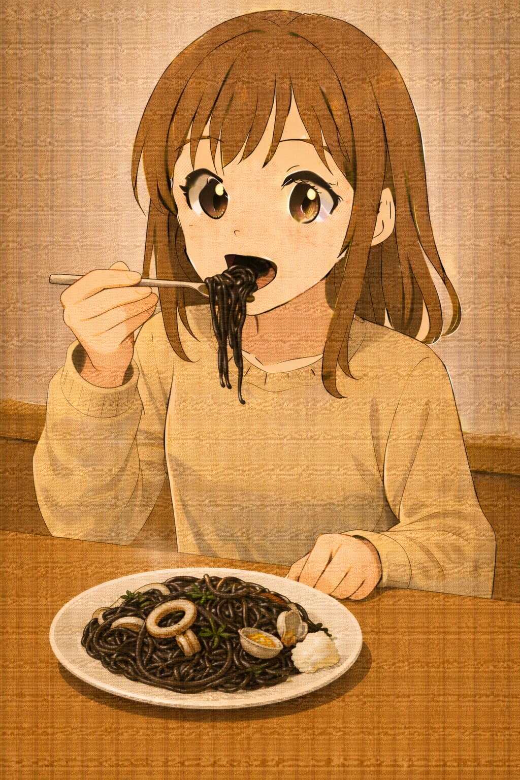 イカスミパスタ | の人気AIイラスト・グラビア