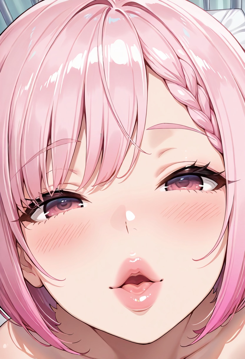 ドアップ桃のキス顔❤