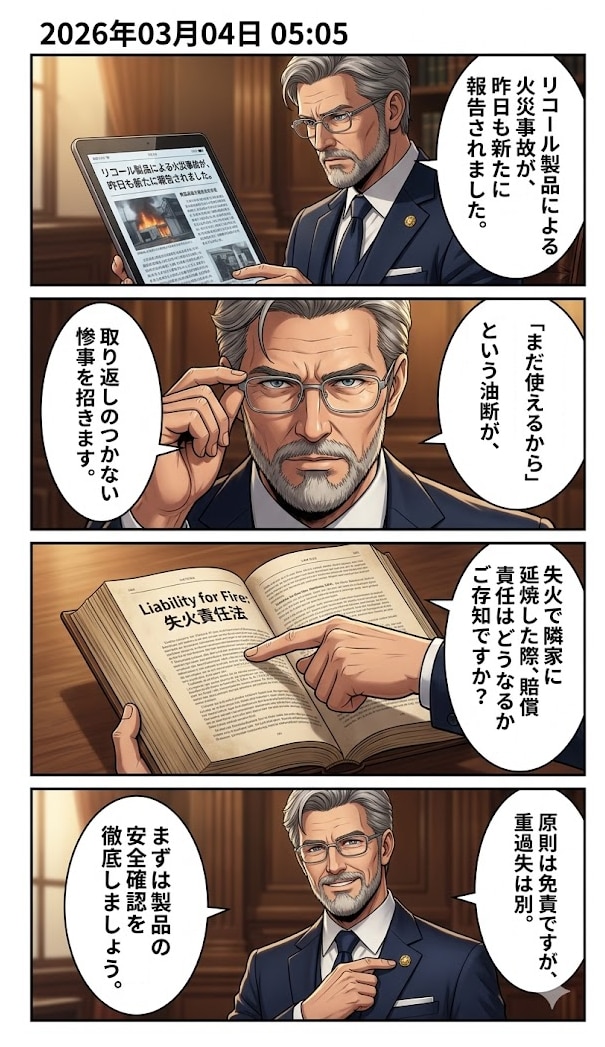 リコール製品による火災事故 | の人気AIイラスト・グラビア