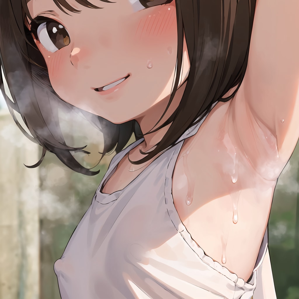 汗だく透け少女