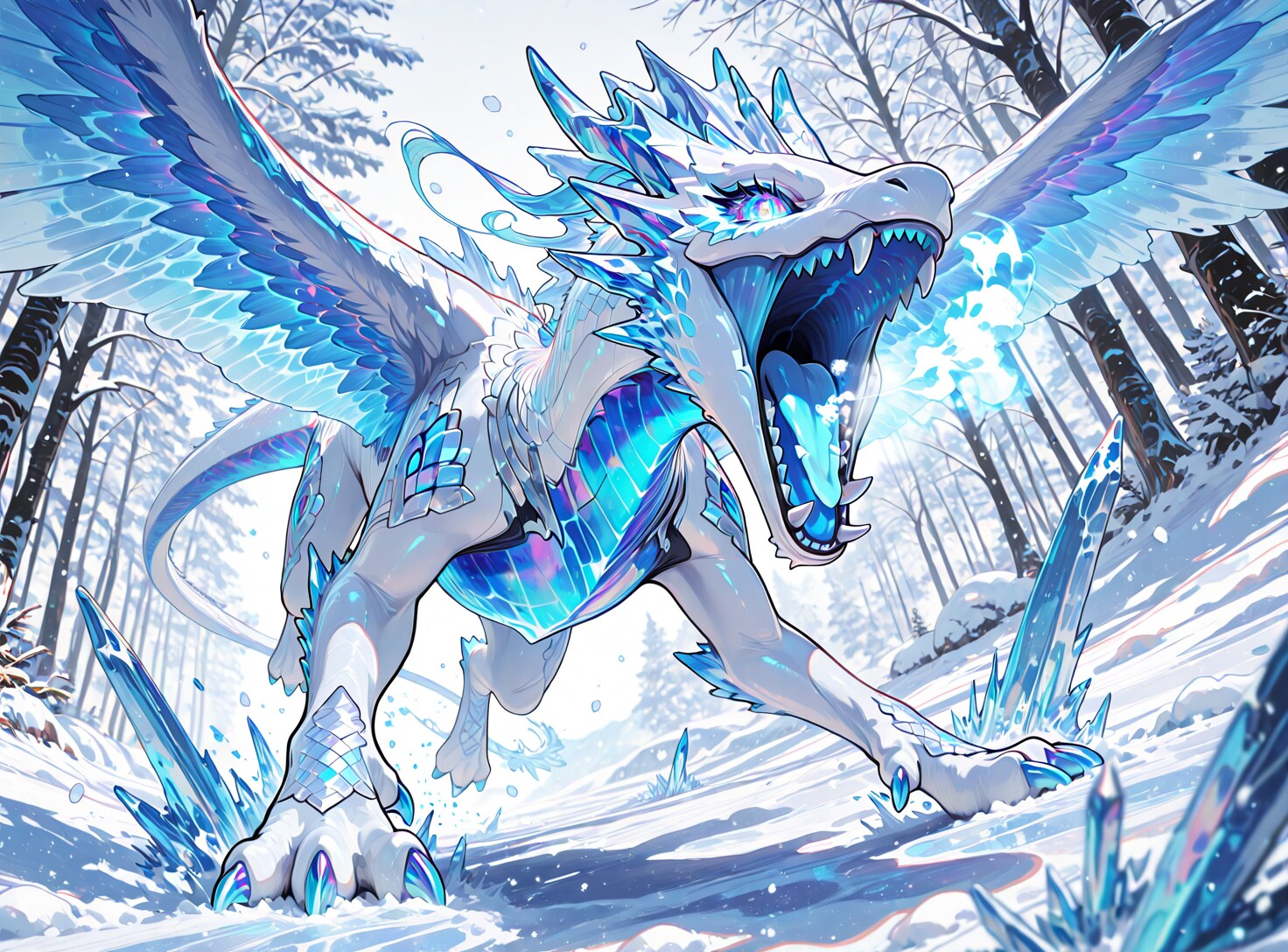 氷雪の白銀竜（♀） | の人気AIイラスト・グラビア