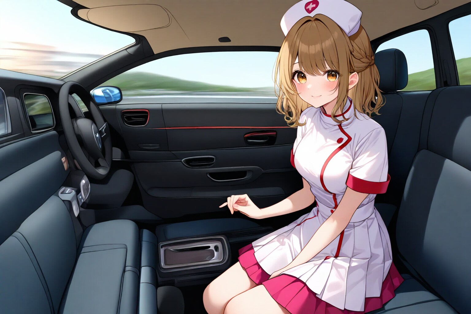 白衣と笑顔と助手席 | の人気AIイラスト・グラビア