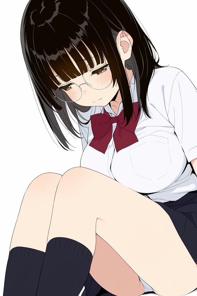 パンチラを強要されている地味子ちゃん