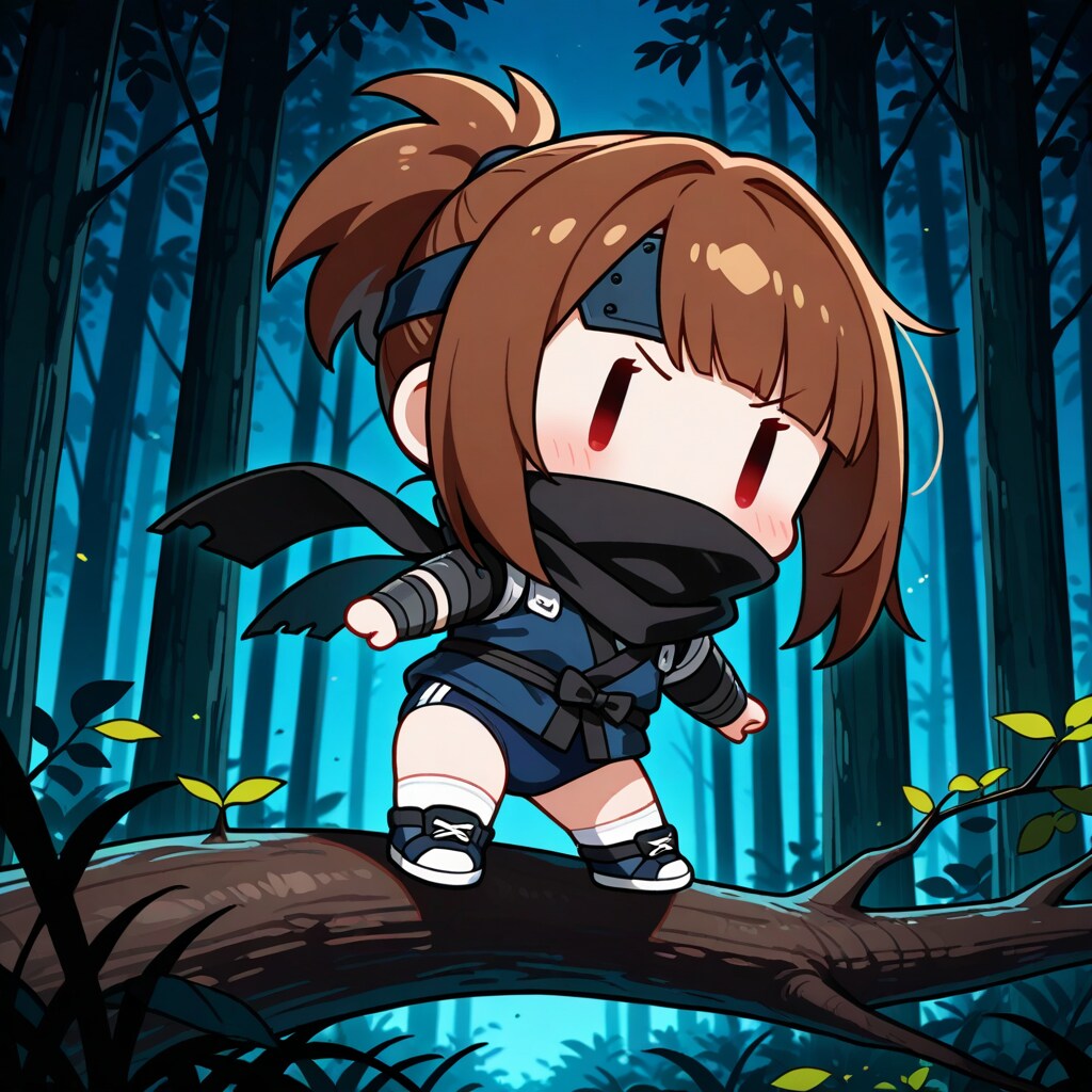 夜の森を駆ける忍ルマ