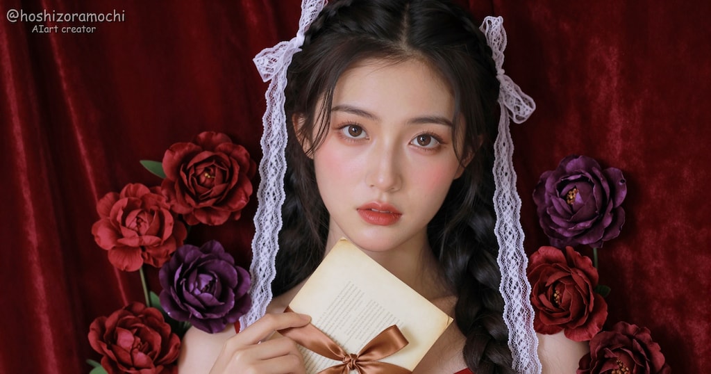深紅の薔薇に囲まれて🌹手紙に託した、ちょっぴり甘くて秘密の恋心