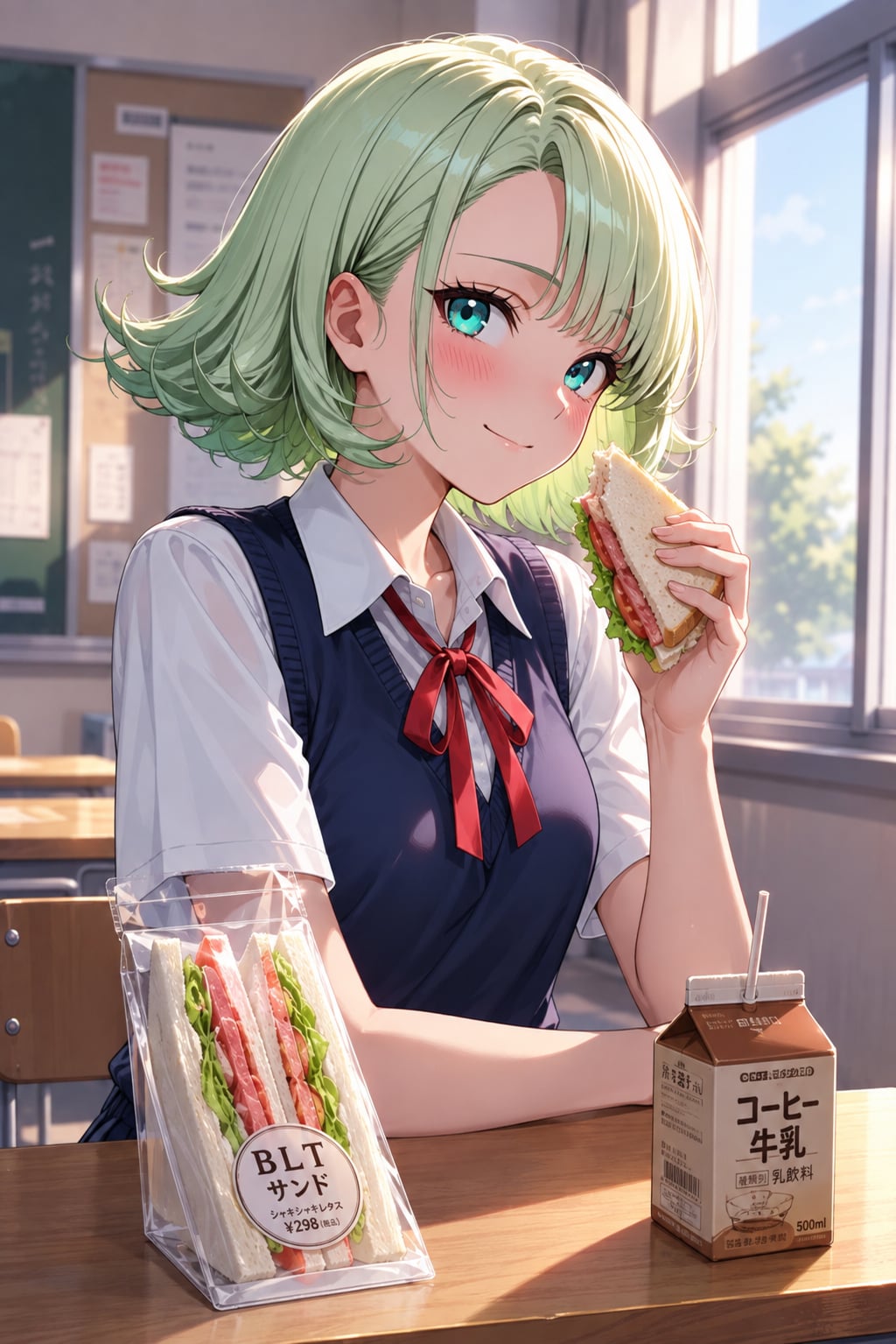 コンビニサンドイッチでお昼 | の人気AIイラスト・グラビア