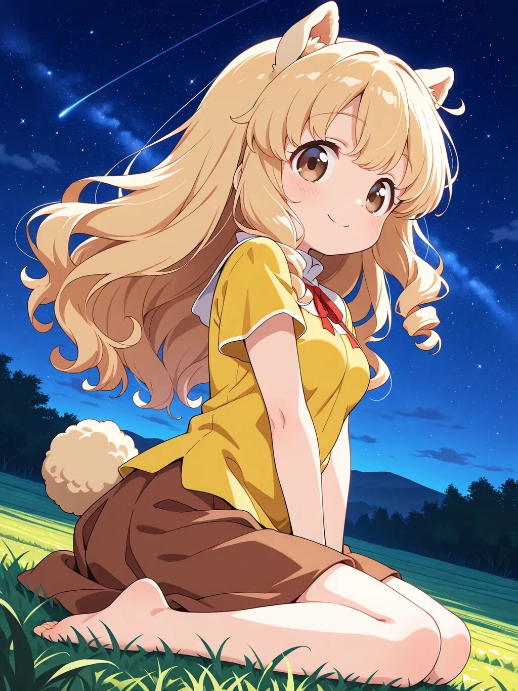 星空を見上げるパルル