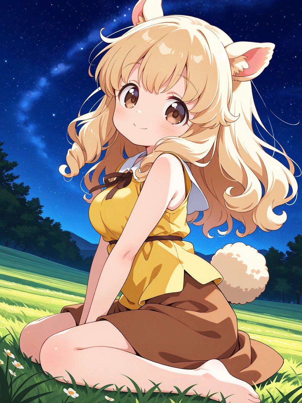星空を見上げるパルル