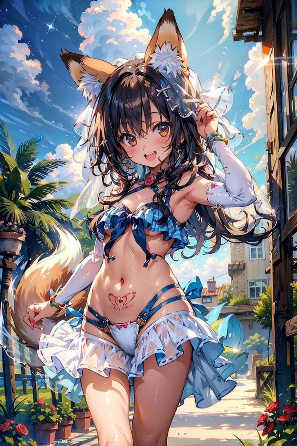 おへそかわいいケモミミ少女