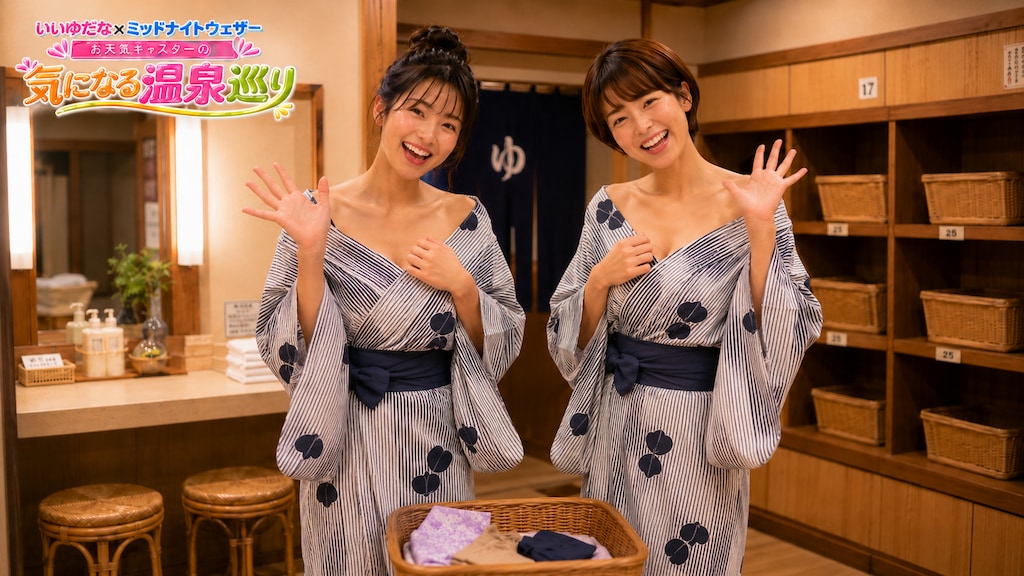 ミッドナイトウェザー特集　お天気キャスターの気になる温泉巡り1 前編
