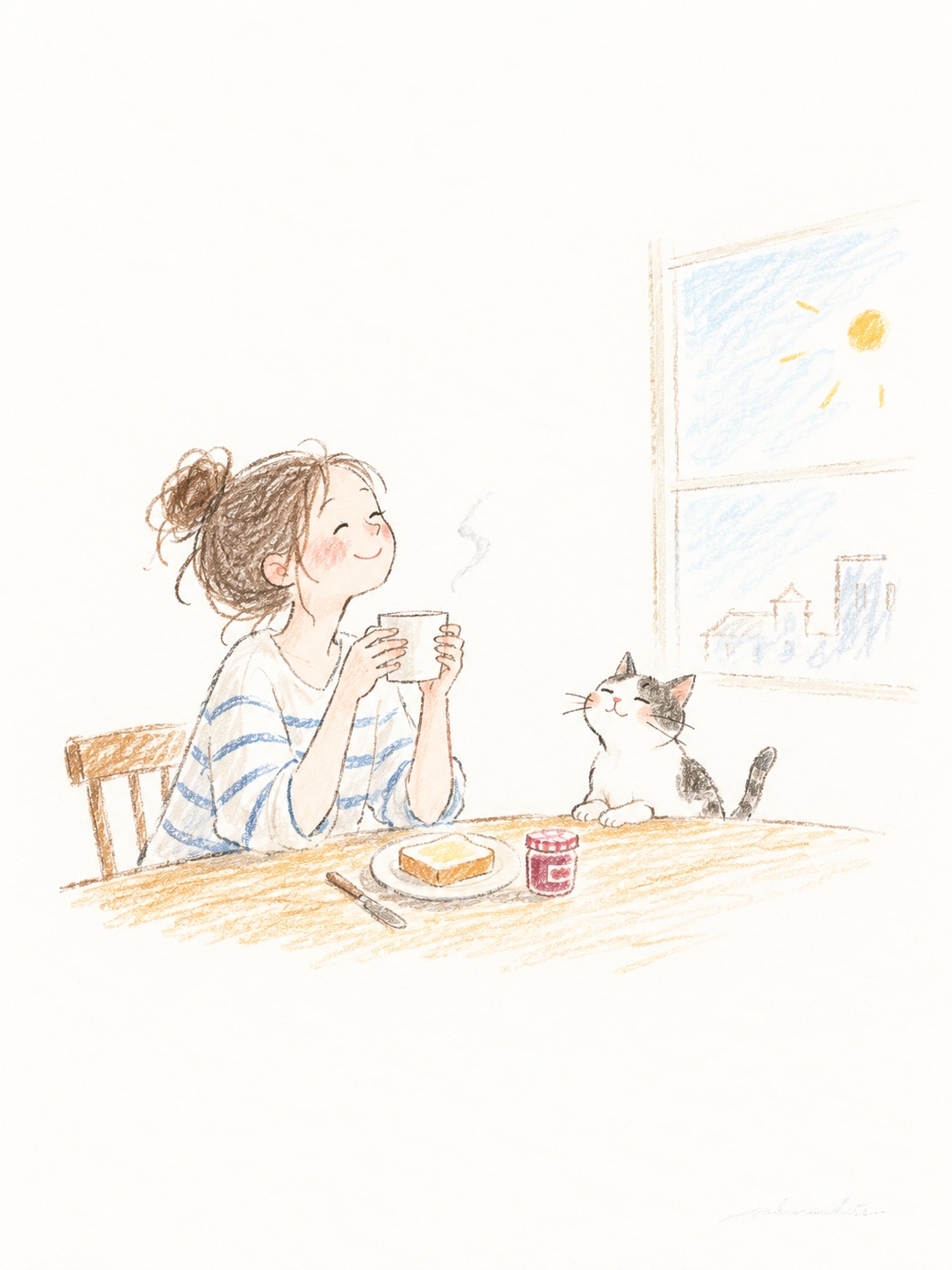 おはよう(｡･∀･｡)ﾉ  笑顔の一日を😊 | の人気AIイラスト・グラビア