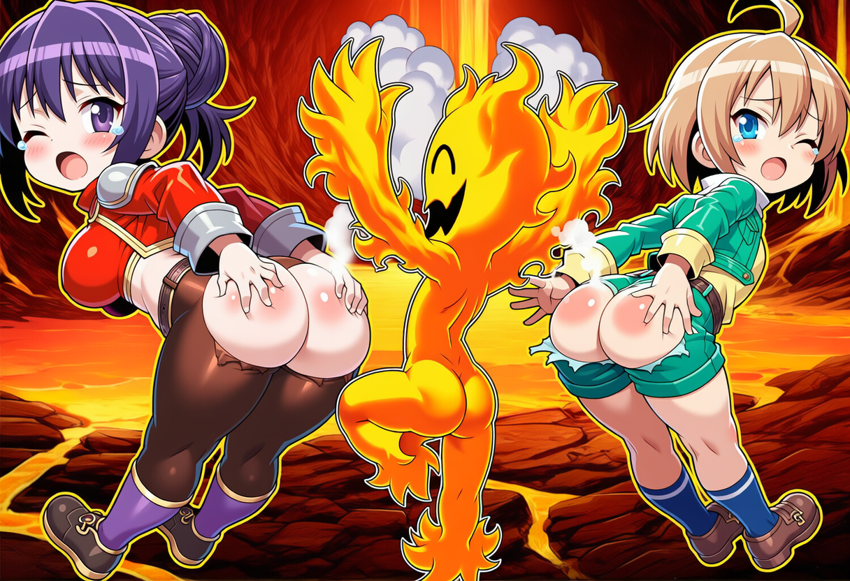 フレイムと戦うカーラ先生とリカ