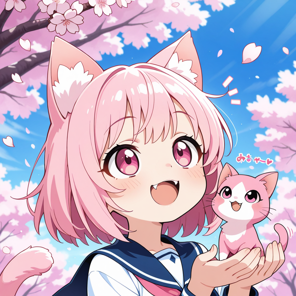 おはにゃみをするねこちゃんと子ねこ