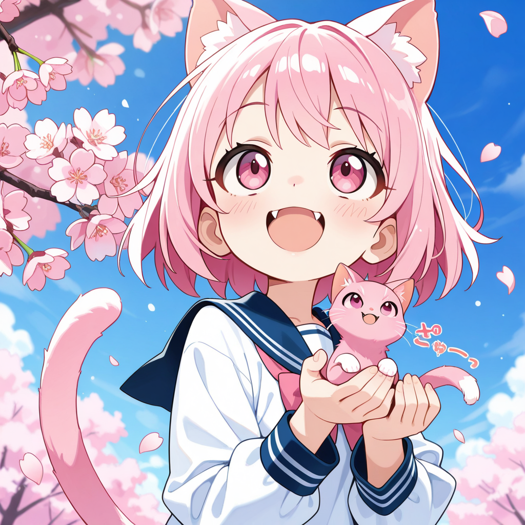 おはにゃみをするねこちゃんと子ねこ