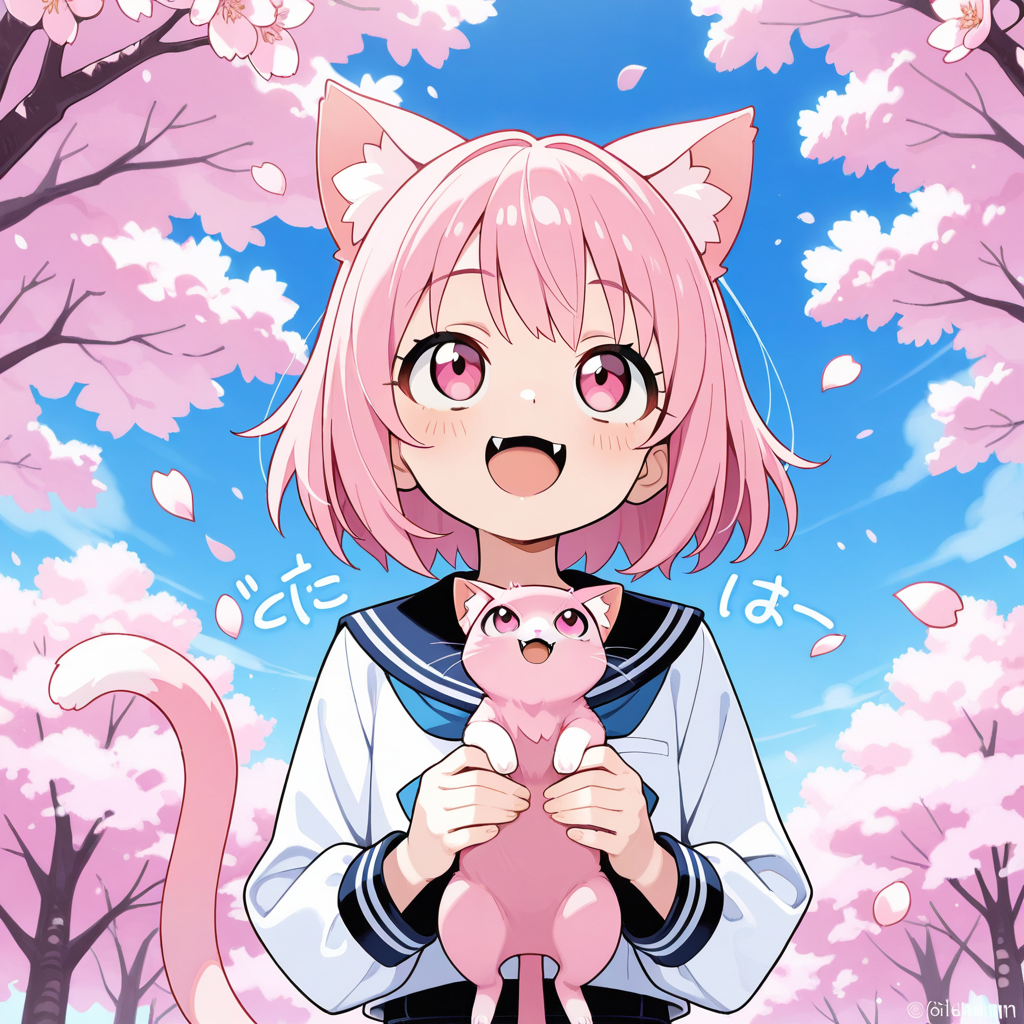 おはにゃみをするねこちゃんと子ねこ