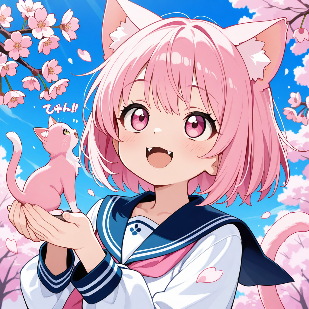 おはにゃみをするねこちゃんと子ねこ