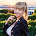 夕焼けとポニーテール女子 2枚目