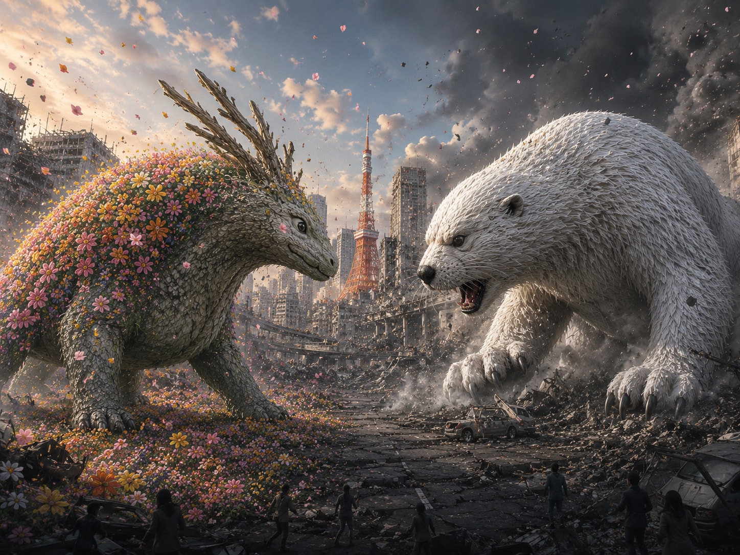 海獣白ラッコ vs  お花怪獣ハルミチ！