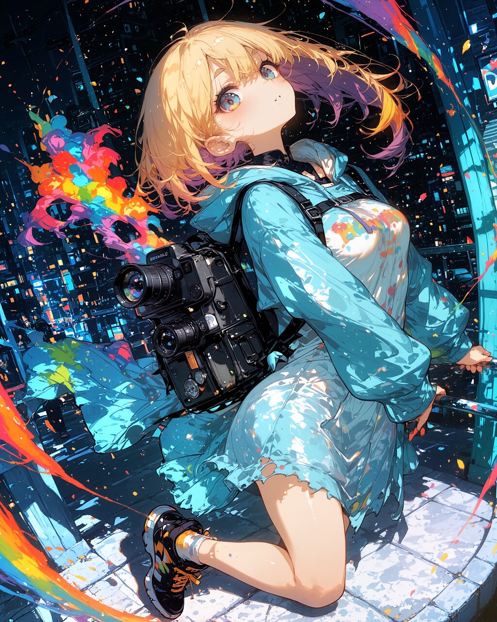 シャッターを切る。――青い世界から失われた色を与える。