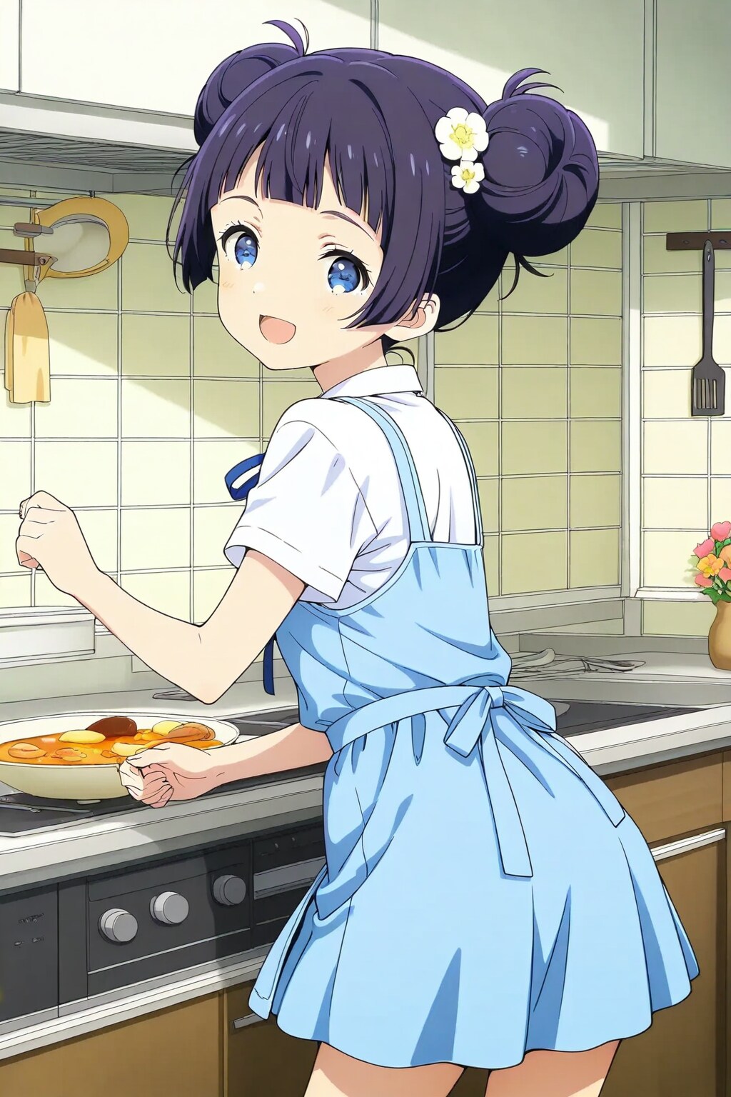 朝ごはんのお手伝いのおだんごちゃん🍡✨