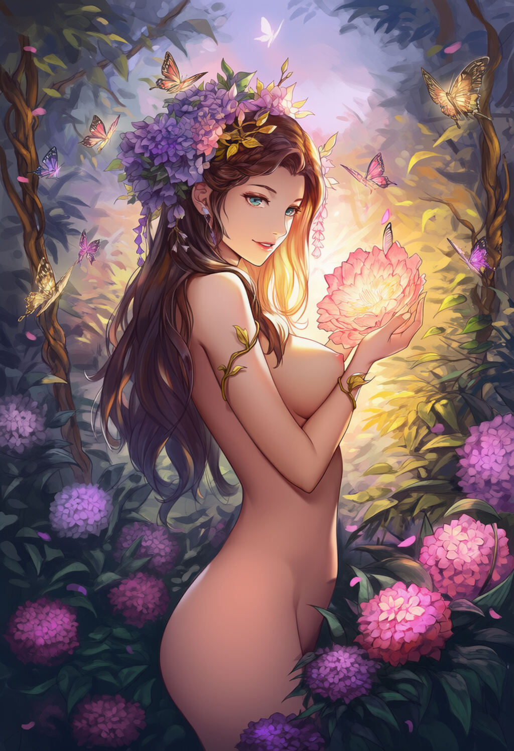 enchanted garden at dawn