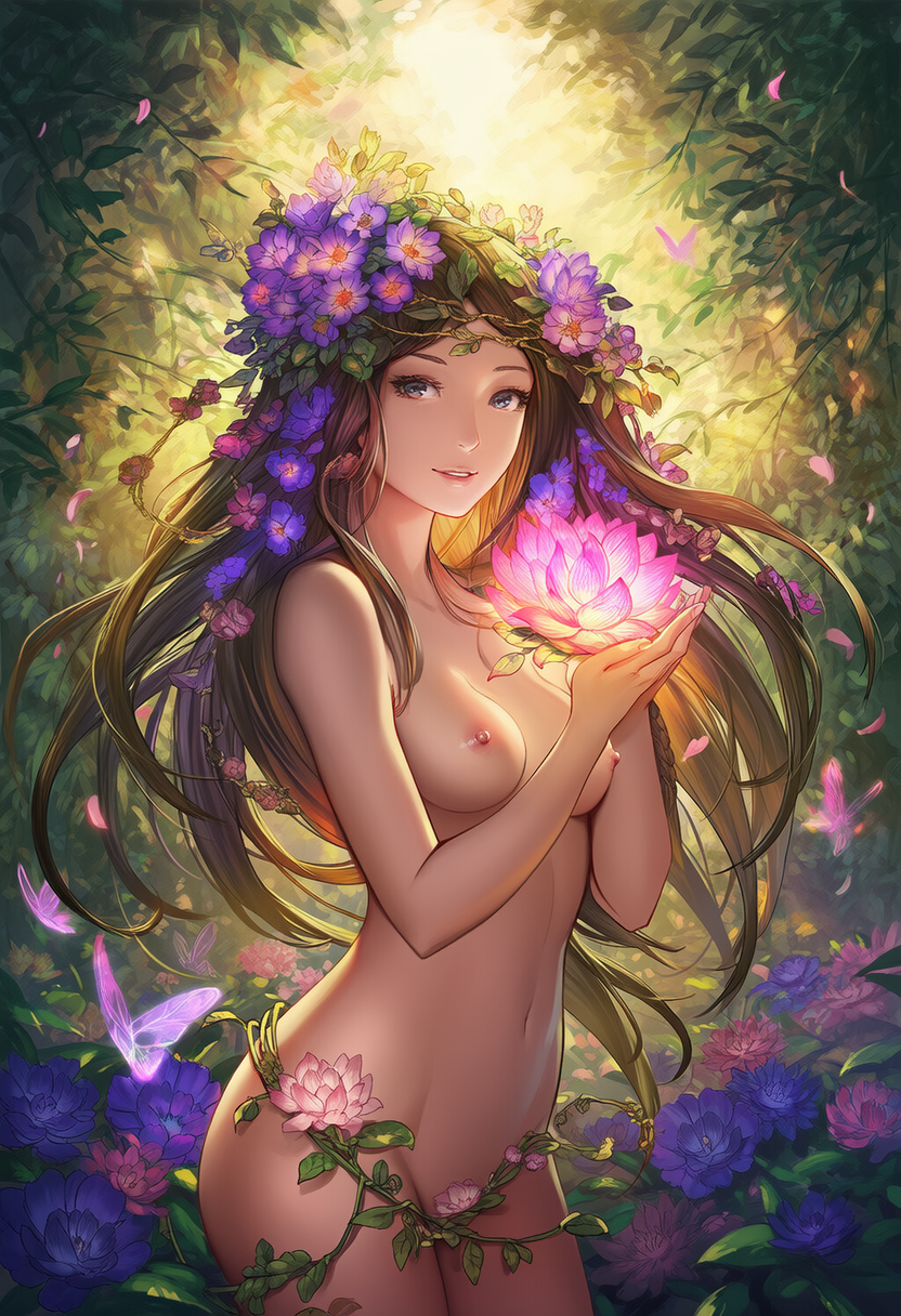 enchanted garden at dawn