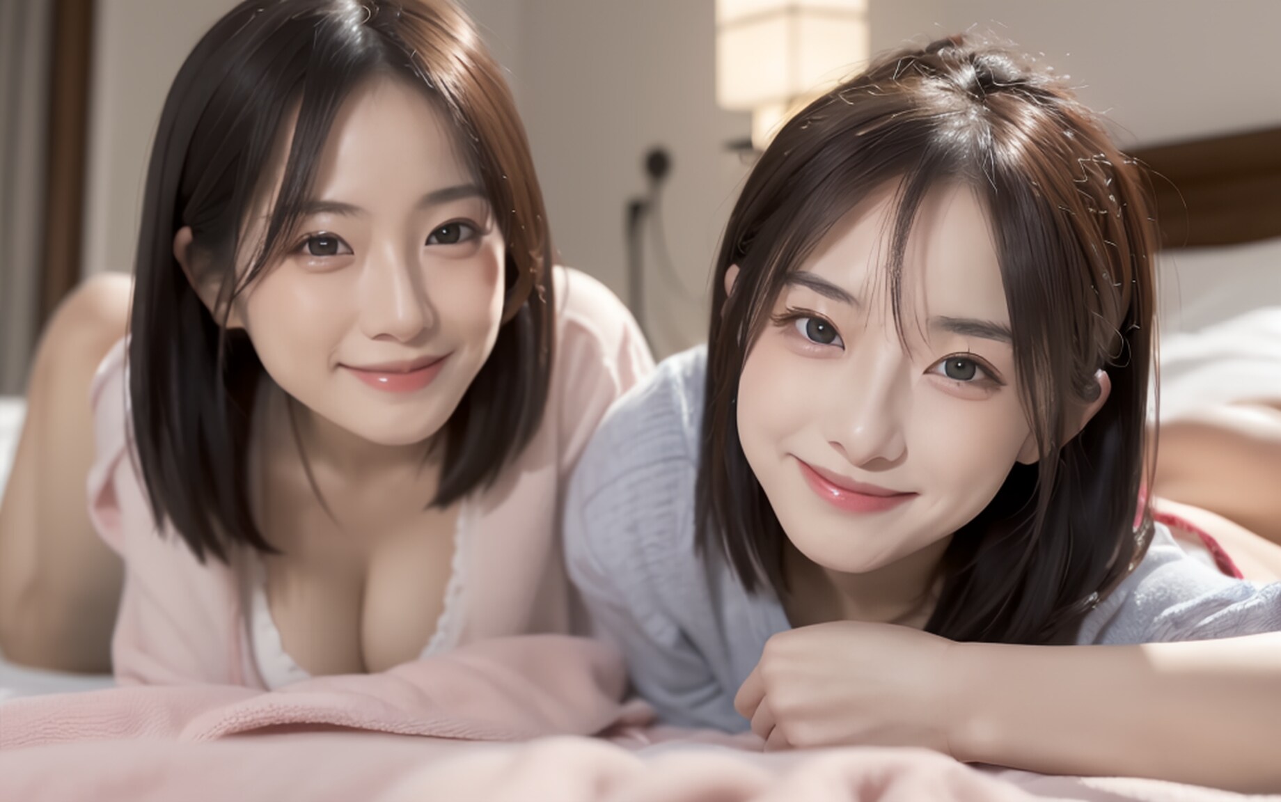 仲良し姉妹と休日の朝