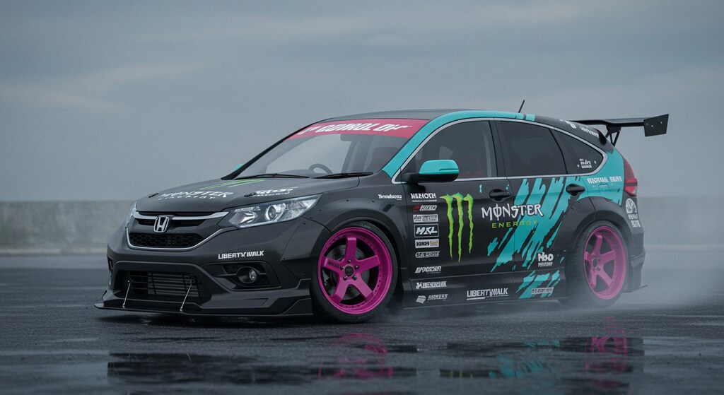 モンスターエナジーリバティーウォークCR-Vのドリ車