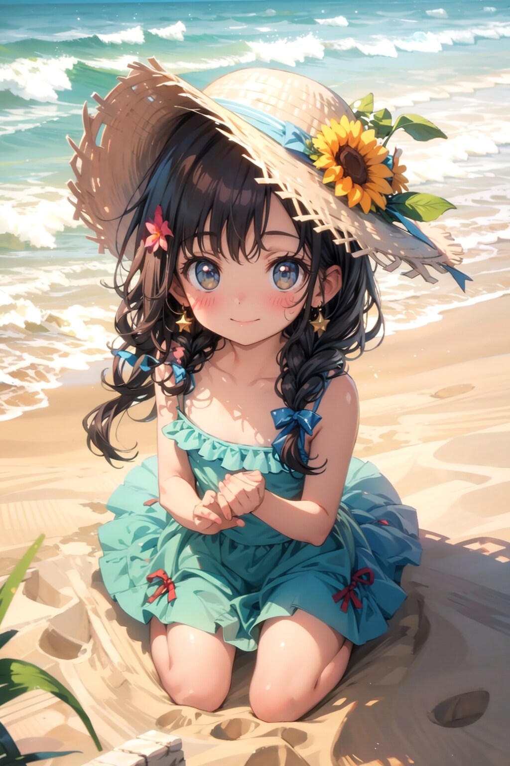 波打ち際の幼女