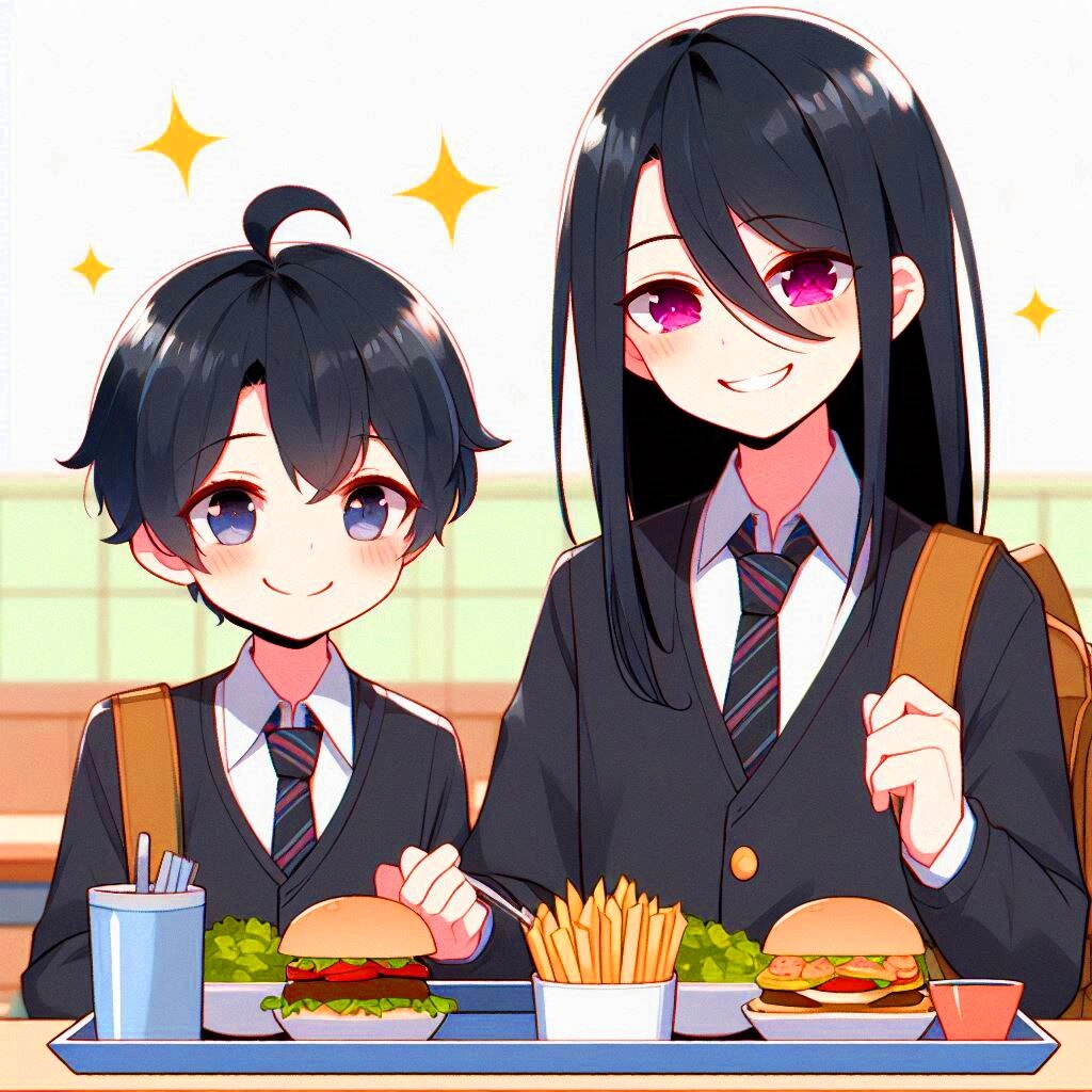 お子様ランチと、黒髪短髪男性♪その1-2(8枚)